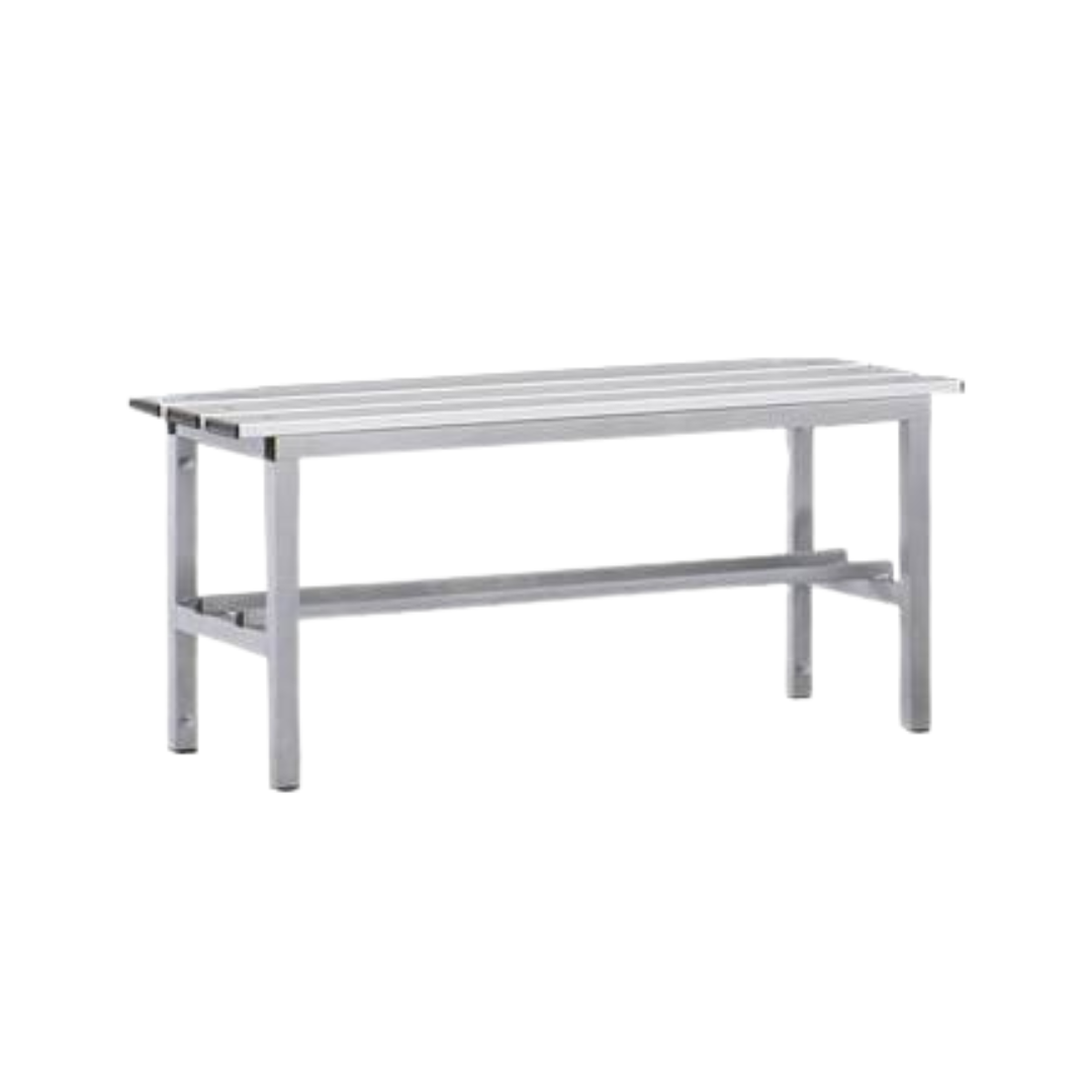 PANCA SPOGLIATOIO – ALLUMINIO SEZ. QUADRA | SOLO SEDUTA CON PORTASCARPE