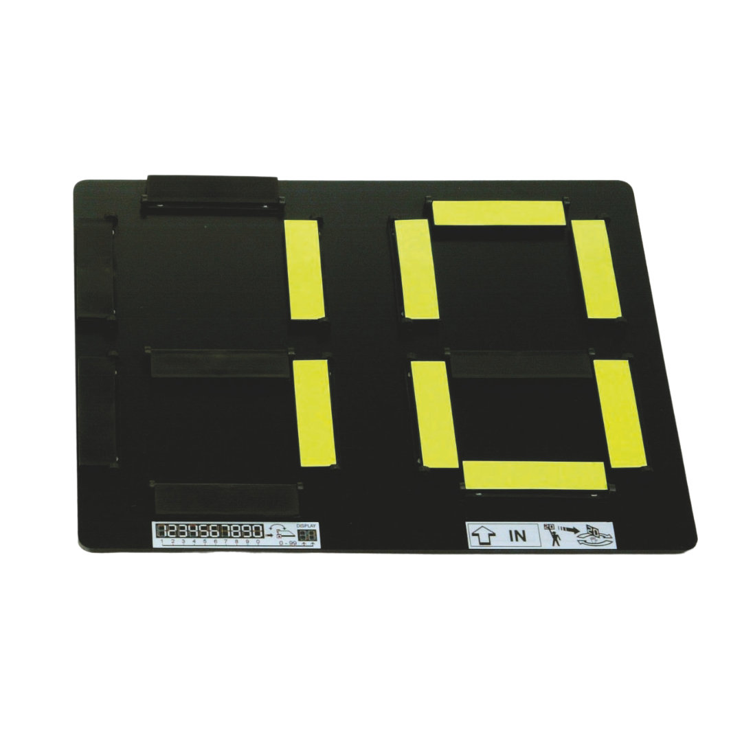 SEGNALATORE BIFACCIALE PER CAMBIO GIOCATORI MANUALE FLUORESCENTE – 40×32 CM