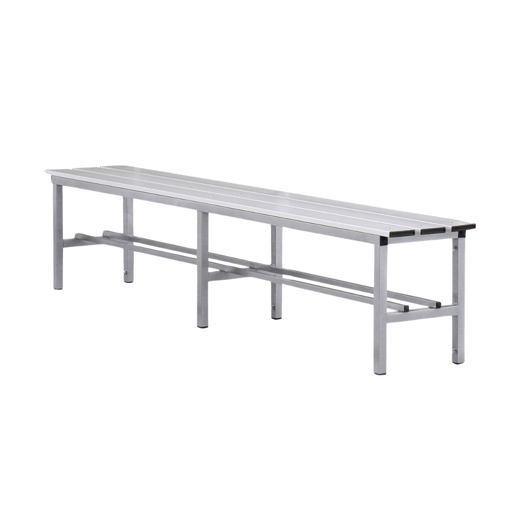 PANCA SPOGLIATOIO – ALLUMINIO SEZ. QUADRA | SOLO SEDUTA CON PORTASCARPE