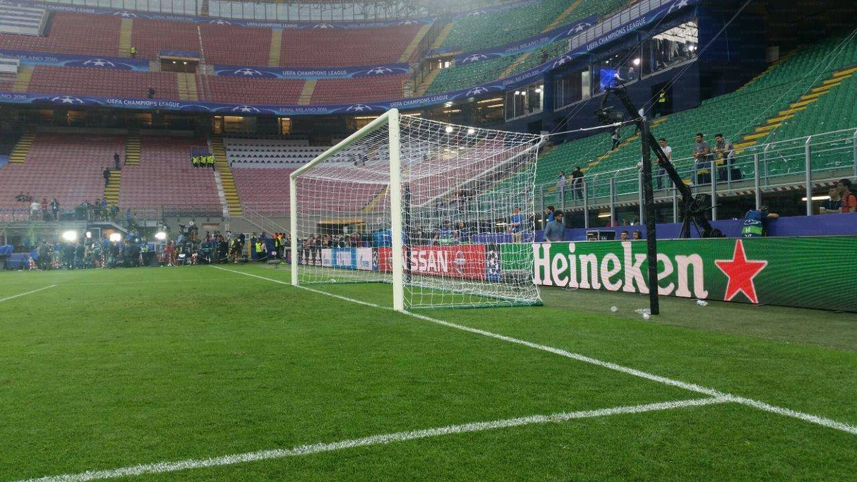 COPPIA RETI PER PORTE DA CALCIO REGOLAMENTARI – PE HD Ø 4,5 MM | MAGLIA 13 x 13 CM