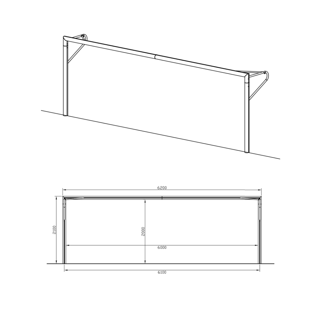 PORTA DA CALCIO 6 x 2 M – CALCIO A 7/8/9 | REGGIRETE A GOMITO