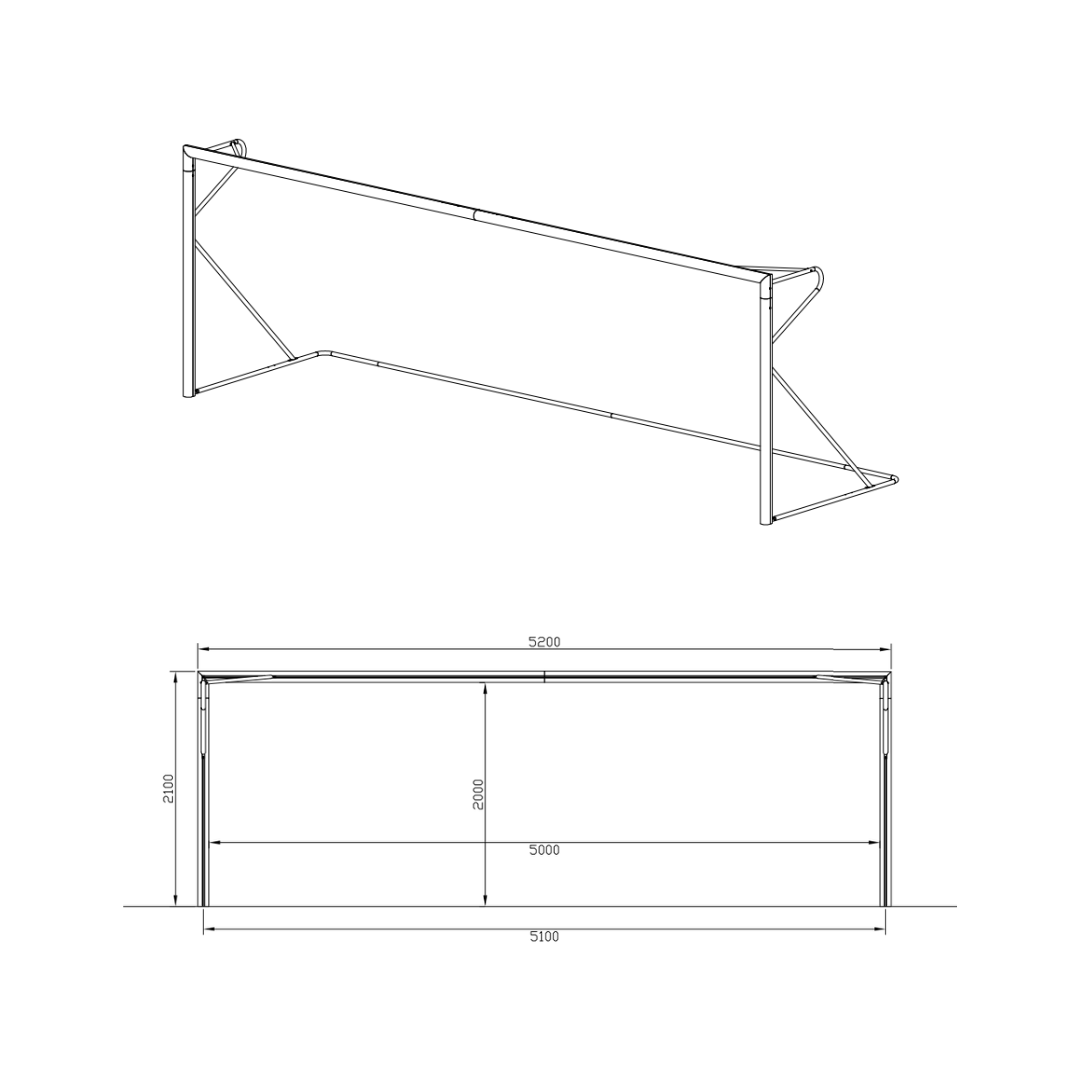 PORTA DA CALCIO 5 x 2 M – CALCIO A 7/8 | TRASPORTABILE