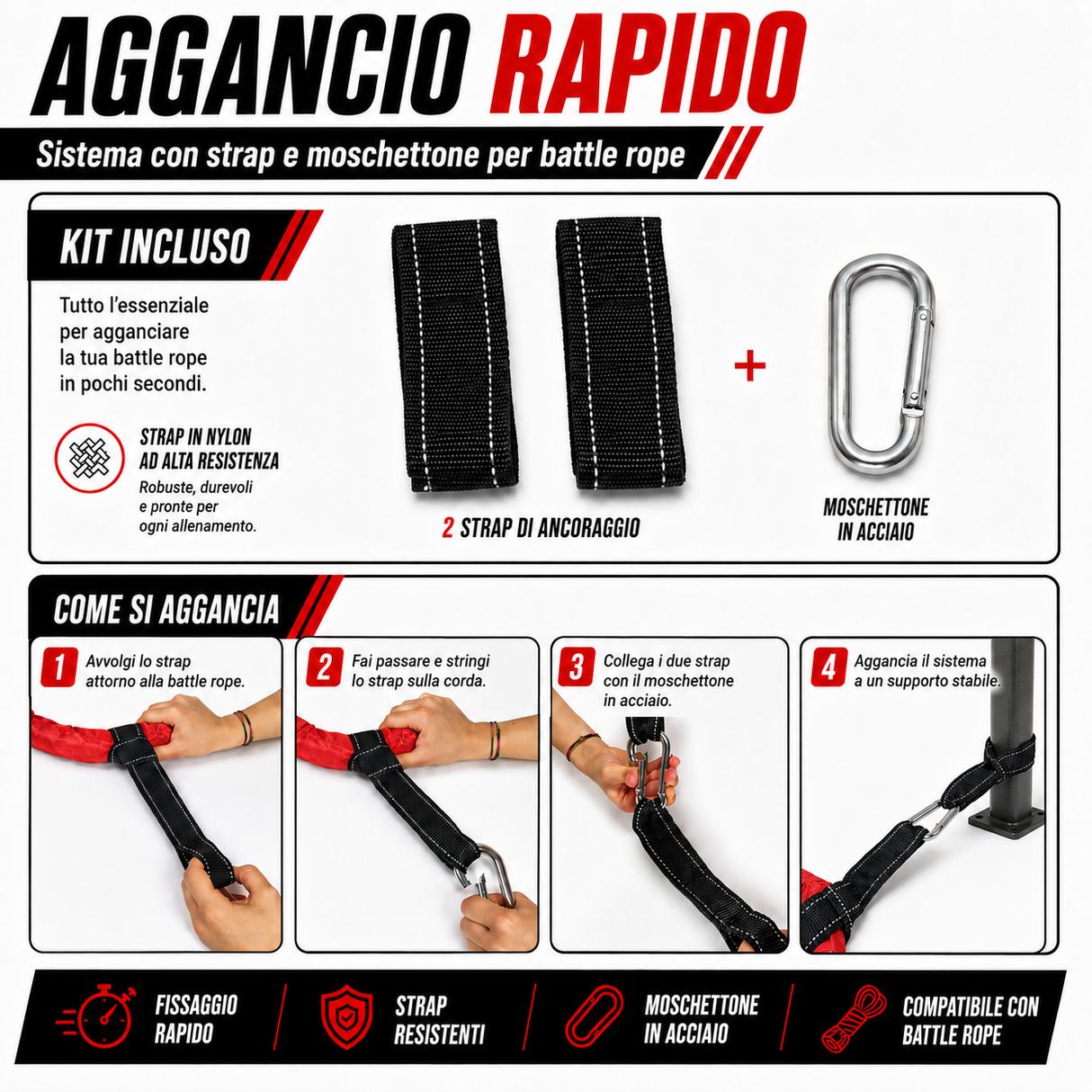 BATTLE ROPE CON COVER | 12 M - Ø 38 MM