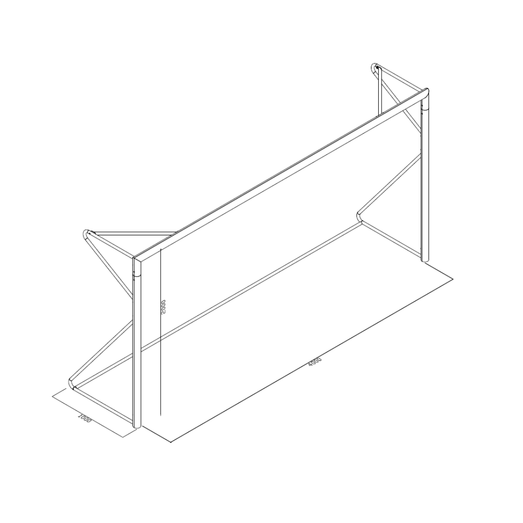 PORTA DA CALCIO 4 x 2 M | TRASPORTABILE