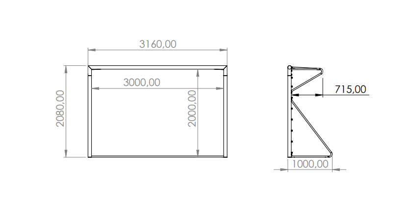 PORTA DA CALCETTO 3 x 2 M | TRASPORTABILE