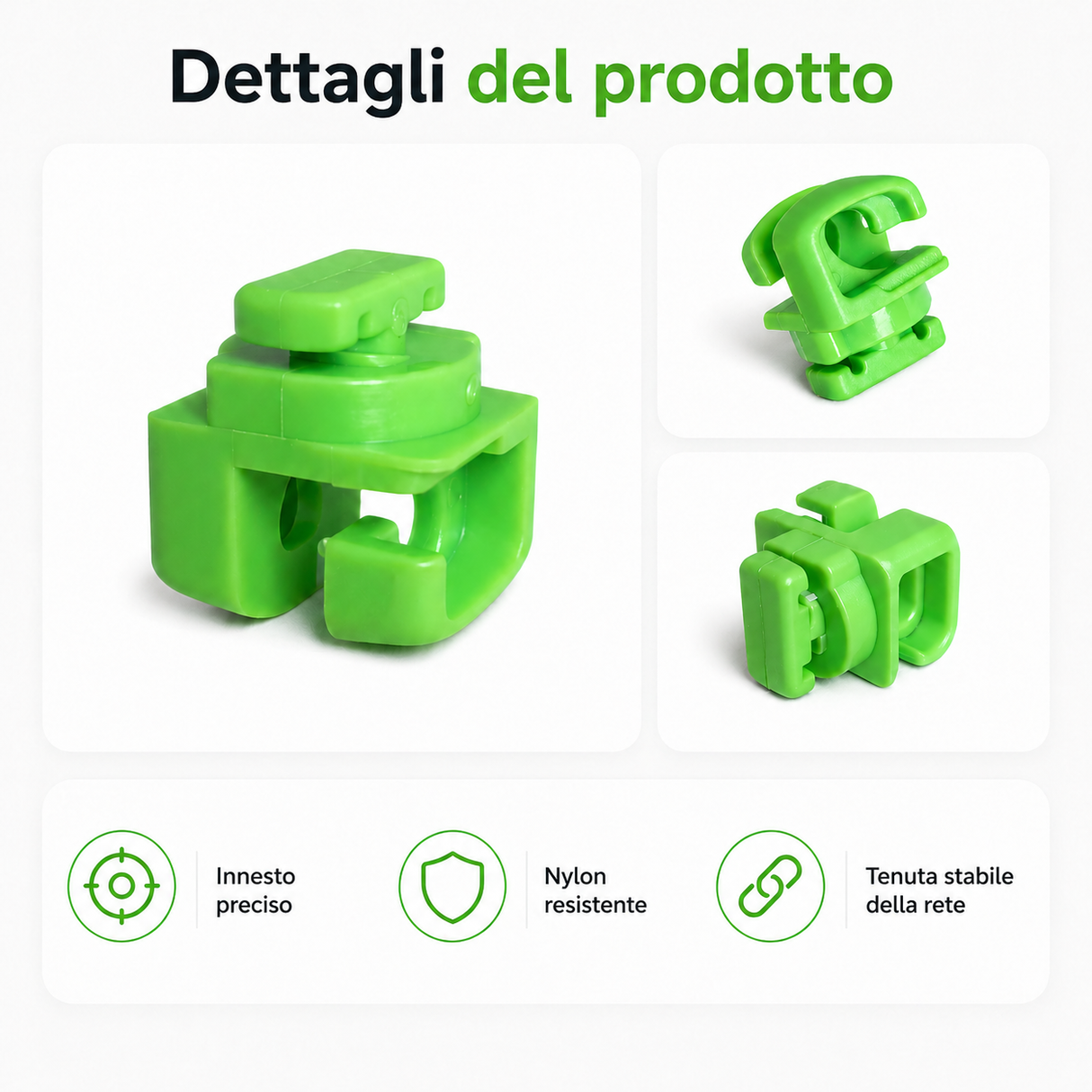 GANCI IN NYLON PER PORTE DA CALCIO E CALCETTO | SET 50 - 100 PEZZI