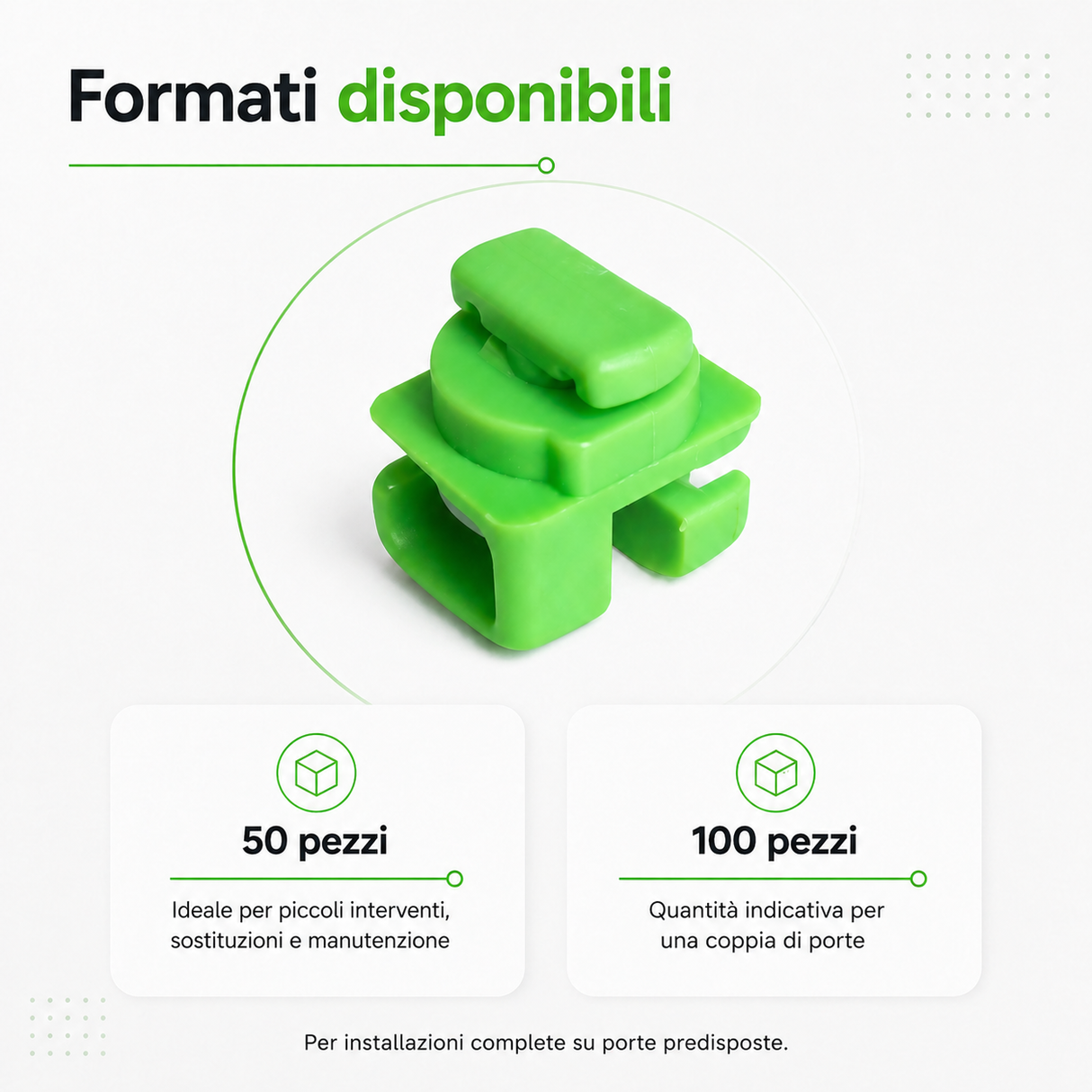 GANCI IN NYLON PER PORTE DA CALCIO E CALCETTO | SET 50 - 100 PEZZI