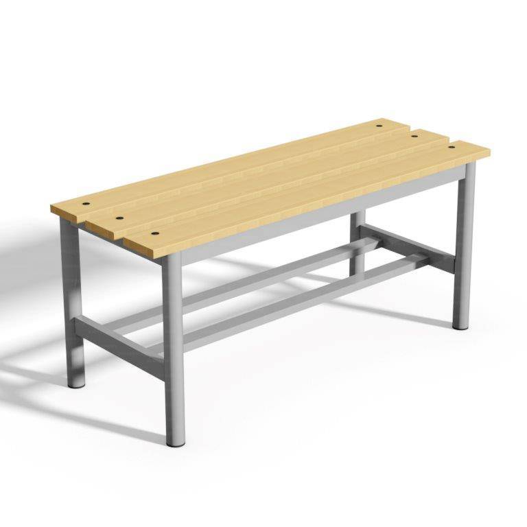 PANCA SPOGLIATOIO – ALLUMINIO SEZ. TONDA | SOLO SEDUTA CON PORTASCARPE