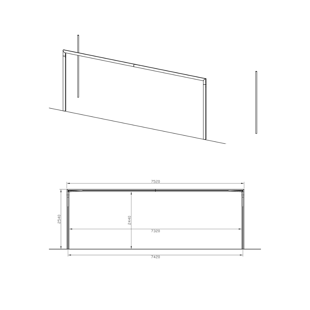PORTA DA CALCIO 7.32 x 2.44 M – REGOLAMENTARE | REGGIRETE DISTANZIATO