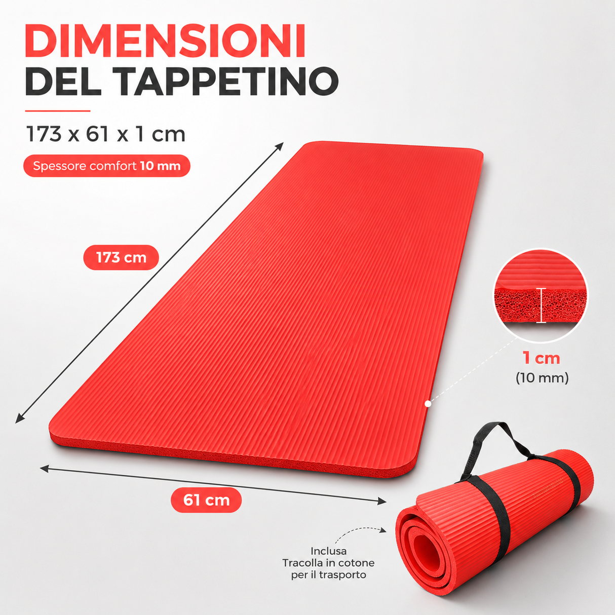 TAPPETINO IN NBR - ROSSO