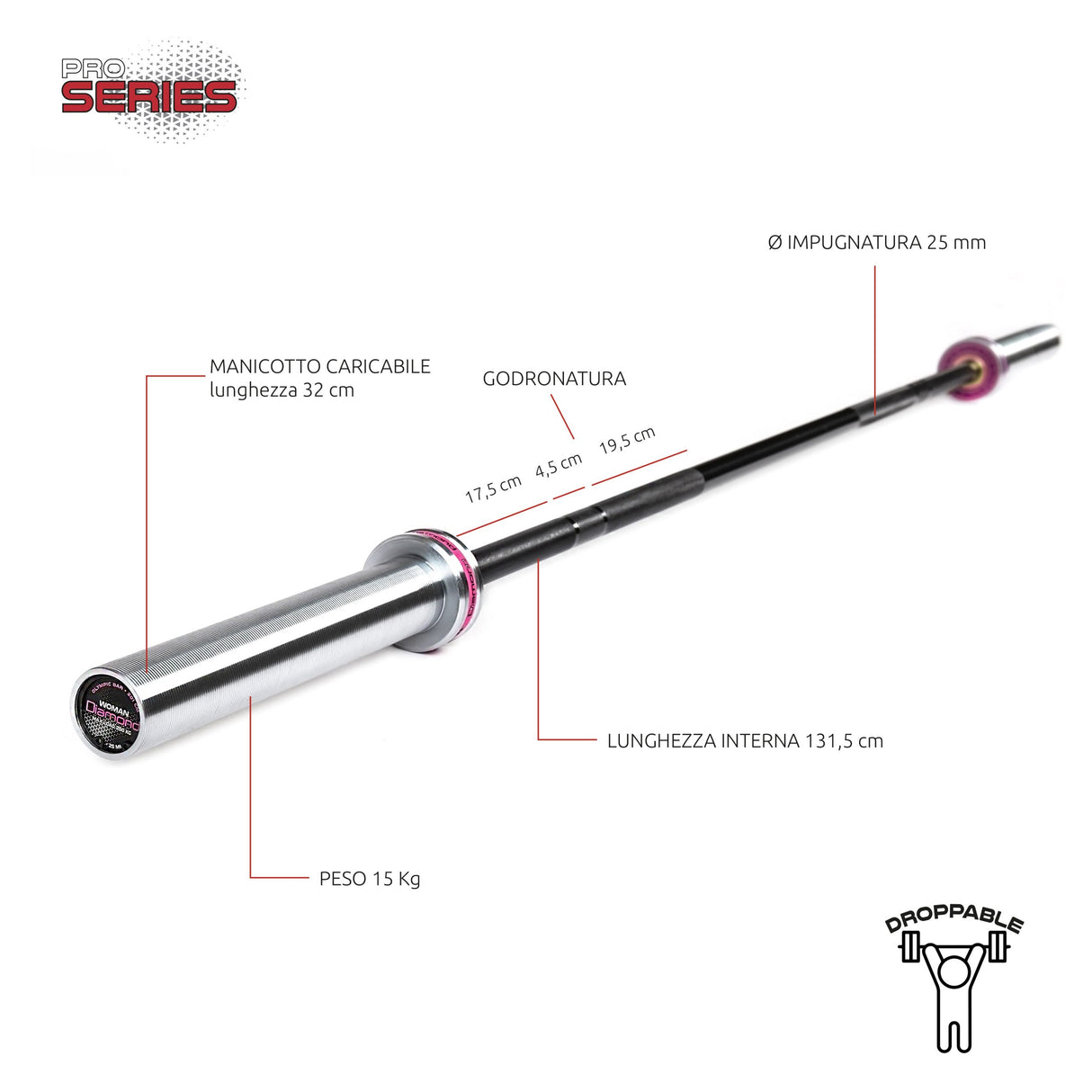 BILANCIERE OLIMPICO 201 CM - WOMAN | 250 KG