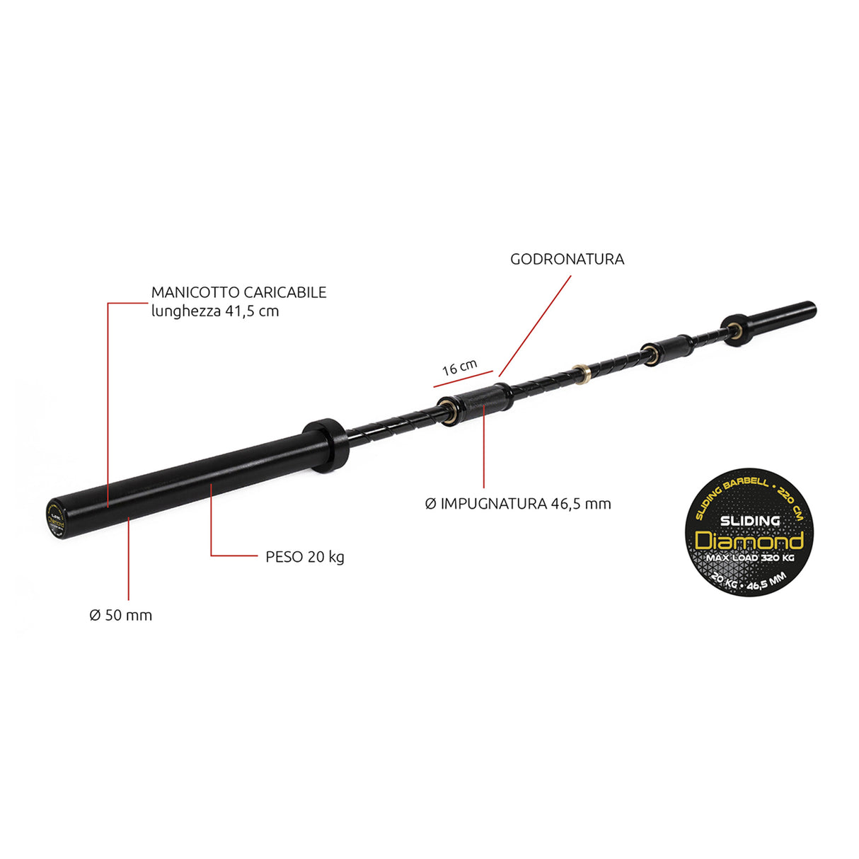 BILANCIERE SLIDING GRIP | 320 KG