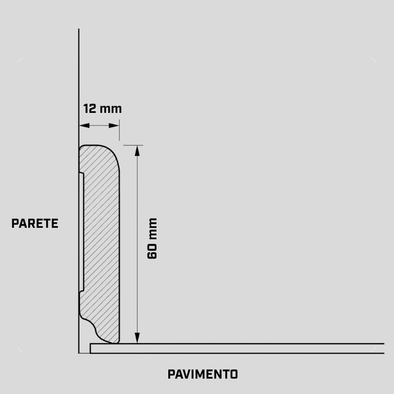 BATTISCOPA PER SPC - EFFETTO LEGNO | 2,40 M - vista e applicazione del prodotto