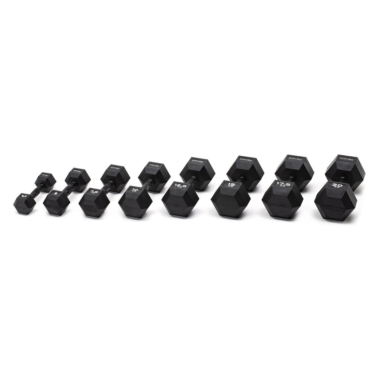 SET MANUBRI ESAGONALI - BLACK | 2,5 - 20 KG