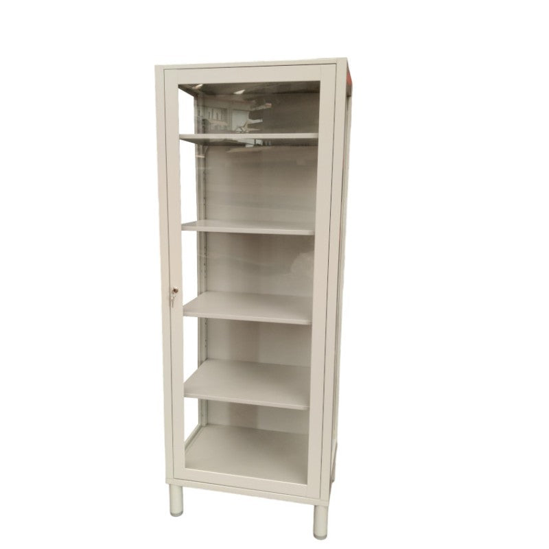 ARMADIO IN LAMIERA CON ANTA IN VETRO TEMPERATO