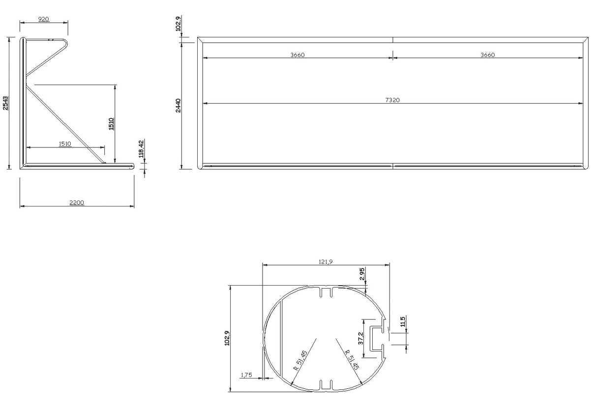 PORTA DA CALCIO 7.32 x 2.44 M – REGOLAMENTARE | TRASPORTABILE