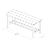 PANCA SPOGLIATOIO – ALLUMINIO SEZ. QUADRA | SOLO SEDUTA CON DOGHE IN HPL