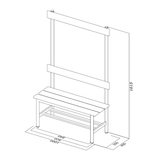 PANCA SPOGLIATOIO – ALLUMINIO SEZ. TONDA | CON APPENDIABITI E PORTASCARPE
