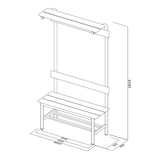 PANCA SPOGLIATOIO – ACCIAIO SEZ. TONDA | COMPLETA CON APPENDIABITI E PIANOBORSE