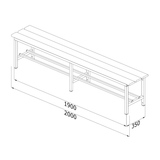PANCA SPOGLIATOIO – ALLUMINIO SEZ. QUADRA | SOLO SEDUTA CON DOGHE IN HPL