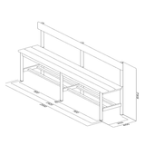 PANCA SPOGLIATOIO – ALLUMINIO SEZ. TONDA | SEDUTA + SCHIENALE CON PORTASCARPE
