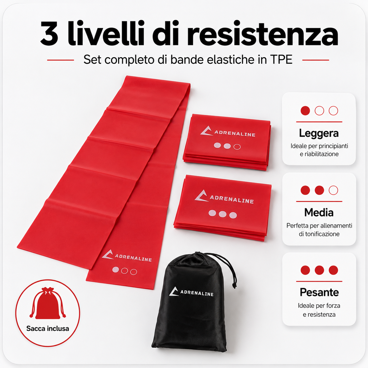 SET 3 BANDE ELASTICHE