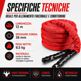 BATTLE ROPE CON COVER | 12 M - Ø 38 MM