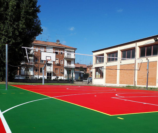 IMPIANTO PALLAVOLO MONOPALO IN ACCIAIO ZINCATO Ø102 MM