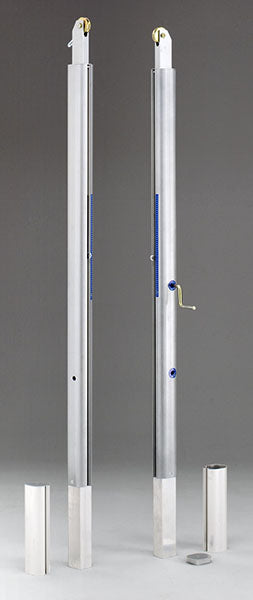 IMPIANTO PALLAVOLO MONOPALO TELESCOPICO IN ALLUMINIO A NORMA F.I.V.B.