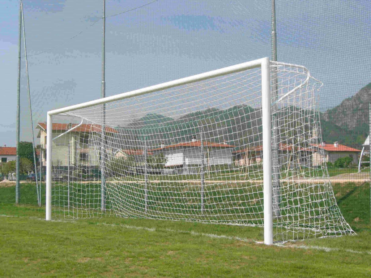 PORTA DA CALCIO REGOLAMENTARE IN ALLUMINIO - REGGIRETE A GOMITO | 732 x 244 CM