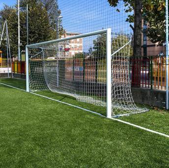 PORTA DA CALCIO REGOLAMENTARE IN ALLUMINIO - REGGIRETE A GOMITO | 732 x 244 CM