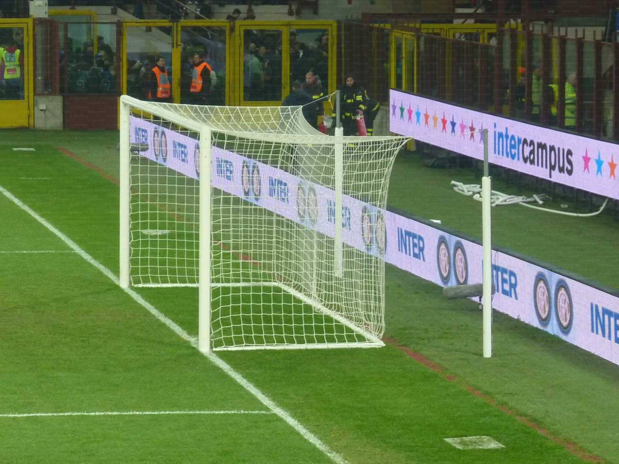 PORTA DA CALCIO REGOLAMENTARE IN ALLUMINIO - REGGIRETE A PALO DISTANZIATO | 732 x 244 CM