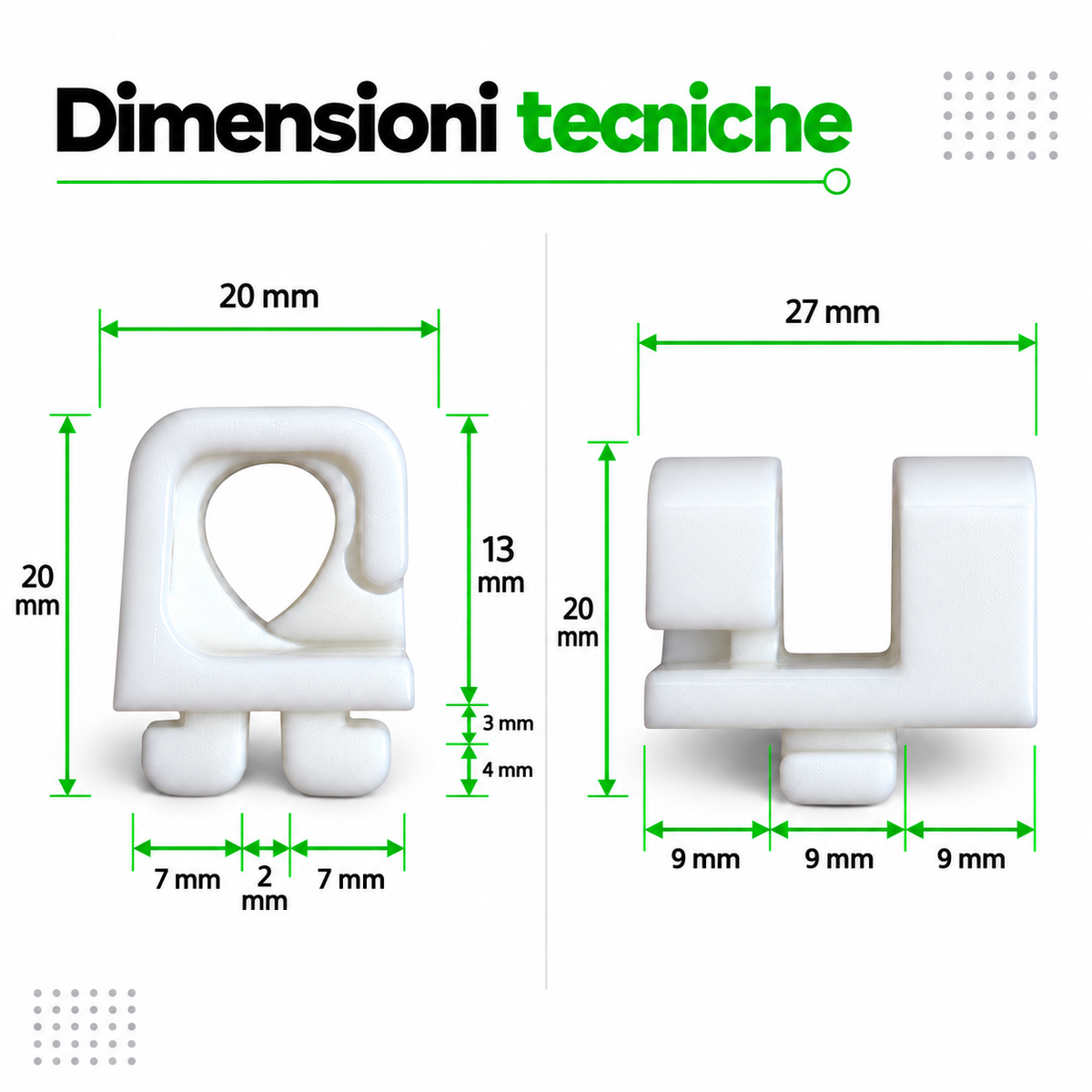 GANCI IN NYLON PER PORTE DA CALCIO E CALCETTO | SET 50 - 100 PEZZI