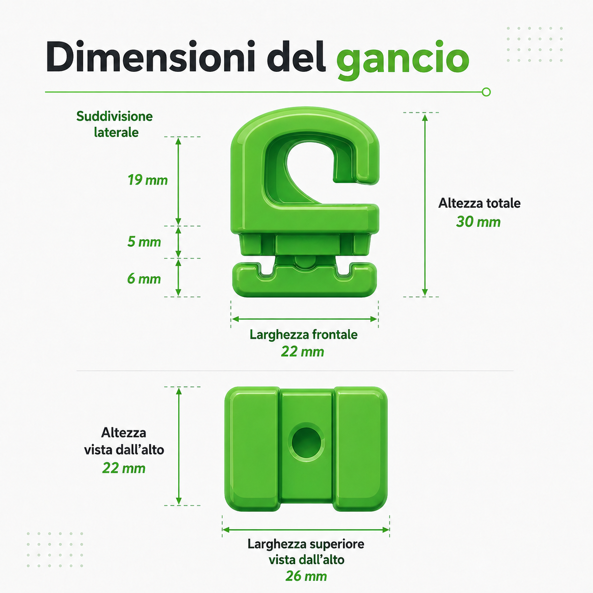 GANCI IN NYLON PER PORTE DA CALCIO E CALCETTO | SET 50 - 100 PEZZI