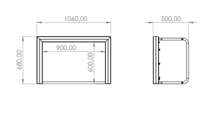 PORTA DA CALCIO IN ALLUMINIO | 90 x 60 CM
