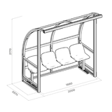 PANCHINA ALLENATORI PROFESSIONALE - ALLUMINIO | MODELLO ONDA
