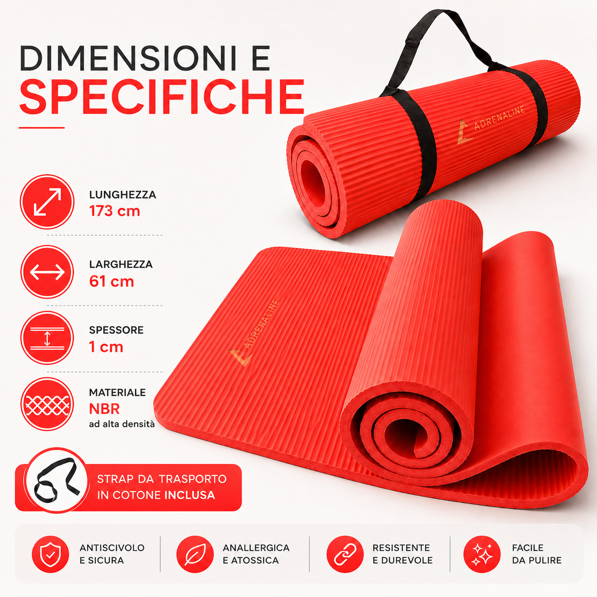 TAPPETINO IN NBR - ROSSO