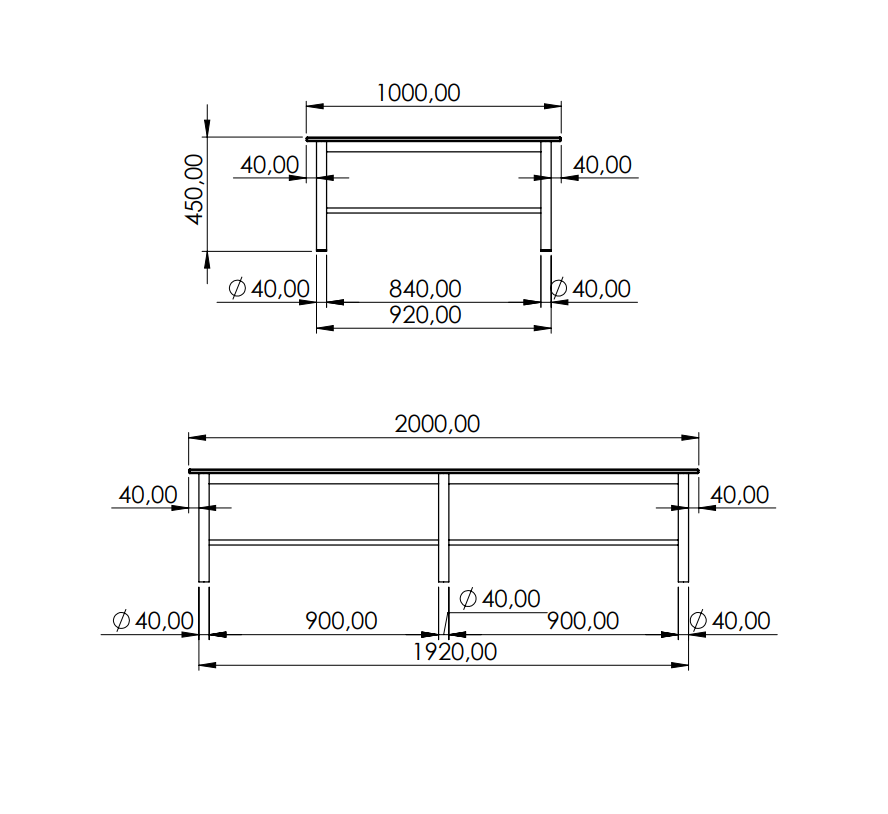 PANCA SPOGLIATOIO – ALLUMINIO SEZ. TONDA | CON APPENDIABITI E PORTASCARPE