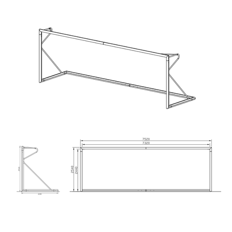PORTA DA CALCIO 7.32 x 2.44 M – REGOLAMENTARE | TRASPORTABILE