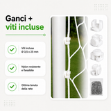 GANCI IN NYLON PER PORTE DA CALCIO E CALCETTO | SET 50 - 100 PEZZI