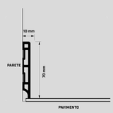 BATTISCOPA NERO PER PAVIMENTI IN GOMMA | 2,50 M - vista e dettaglio del prodotto