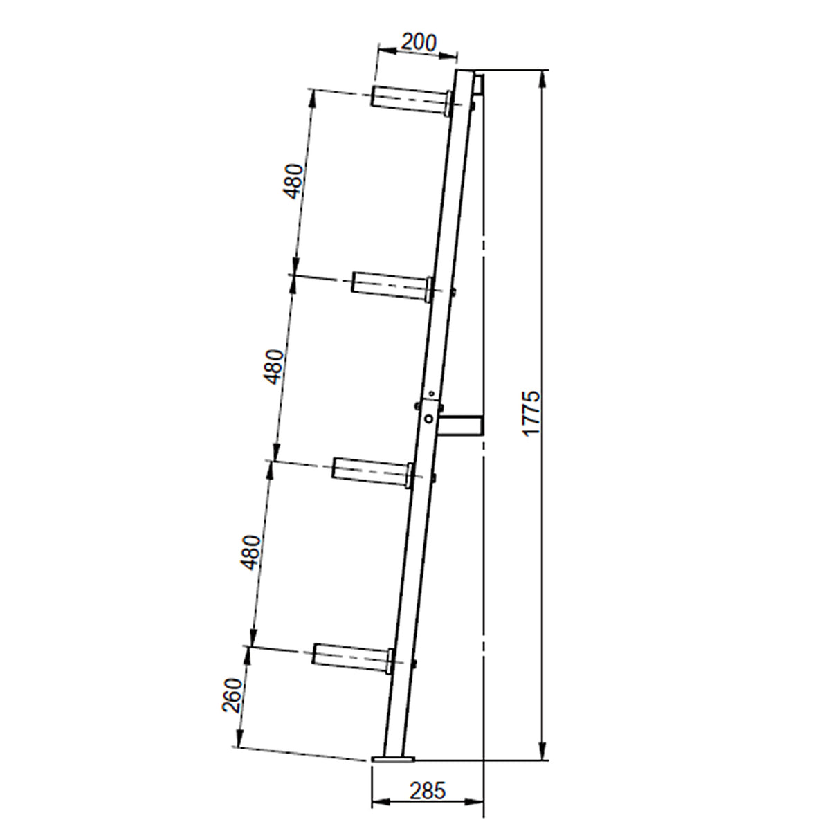 PORTA DISCHI A MURO 4 POSTAZIONI