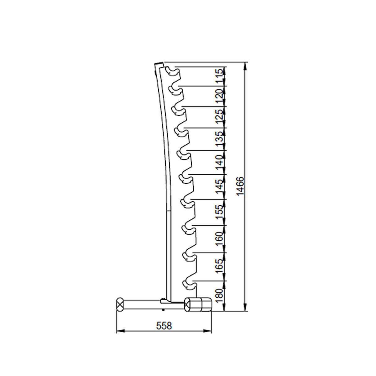 RASTRELLIERA VERTICALE PORTA MANUBRI | 10 COPPIE