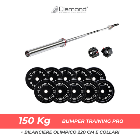 SET BUMPERS + BILANCIERE E COLLARI | 150 KG