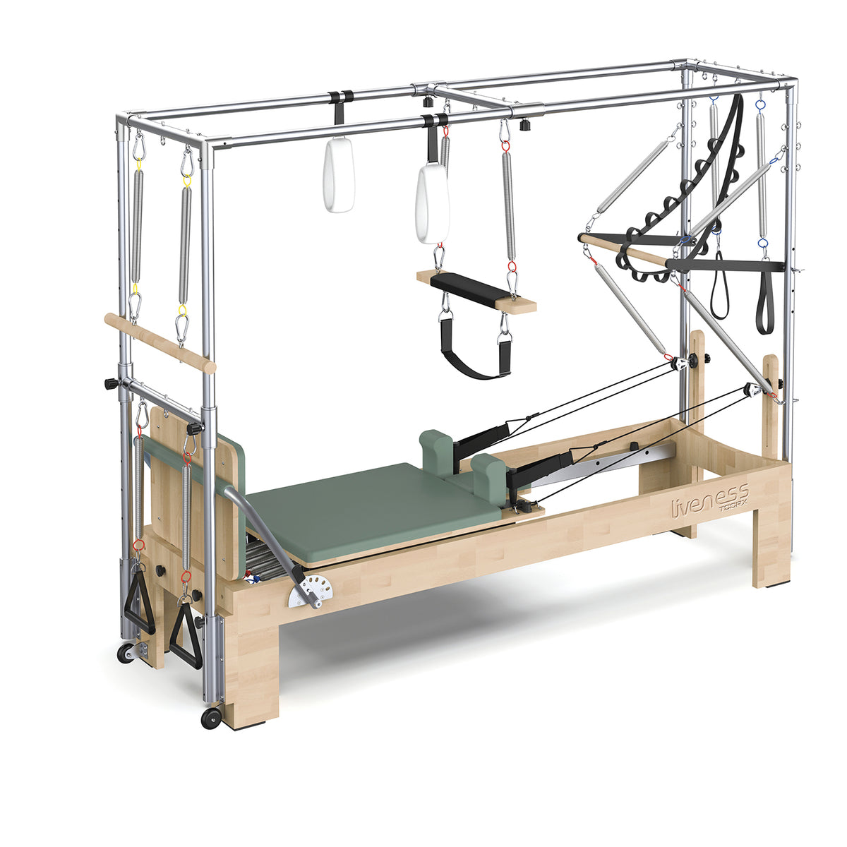 CADILLAC REFORMER IN QUERCIA GREEN TEA | PTX-6000G su sfondo chiaro