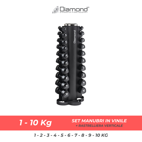 SET MANUBRI IN VINILE CON RASTRELLIERA | 1 - 10 KG