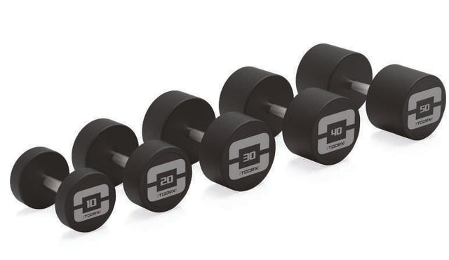 Gamma Toorx MGP-SET24PRO; il set comprende coppie da 4, 6, 8, 10, 12, 14, 16, 18, 20, 22 e 24 kg